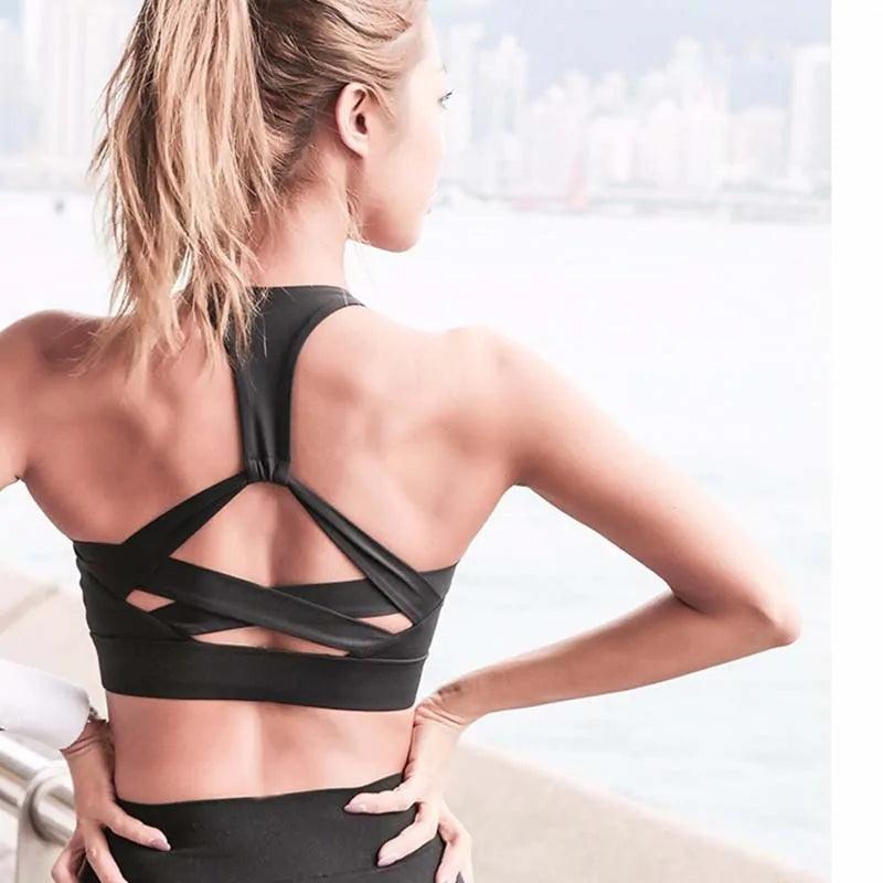 Soutien-gorge de sport à bretelles blanches, sous-vêtements de gilet athlétique