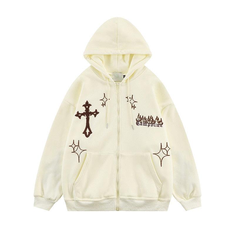 Goth Embroidery Retro Hoodies