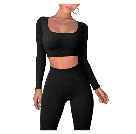 Gym Crop Tank Top Leggings Set - ENVYWEAR