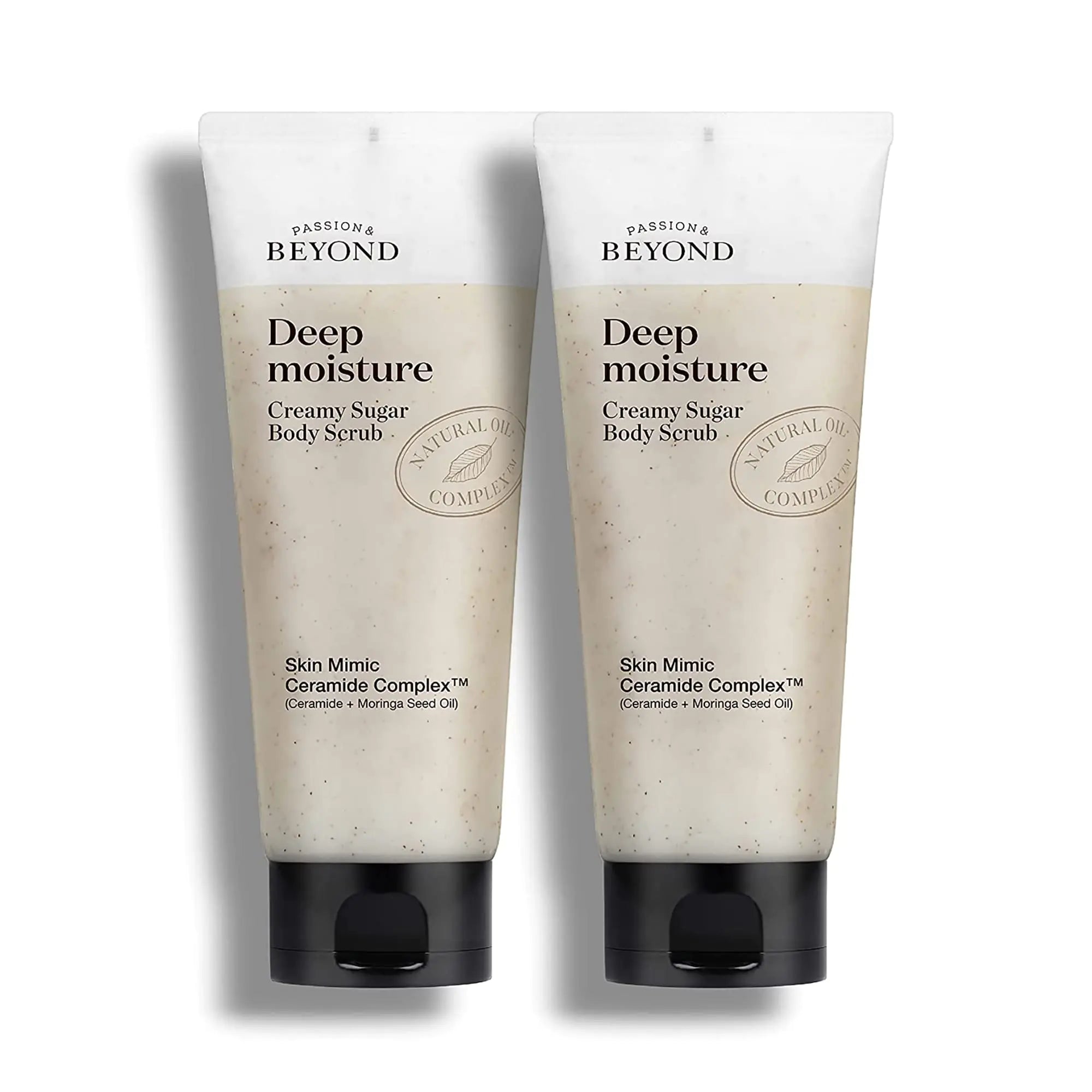 BEYOND Deep Moisture Creamy Sugar Scrub Duo – Ceramide & Moringa Oil (260g / 9.17 fl oz × 2)