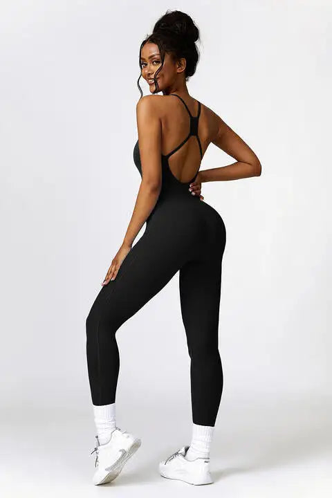 Open Back Strap Jumpsuit
