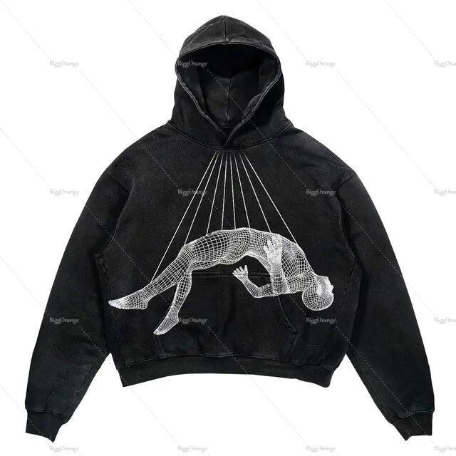 Punk Wind Ninja Printed Hoodies - ENVYWEAR