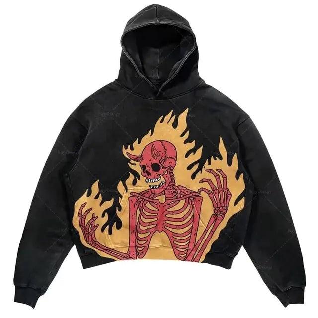 Punk Wind Ninja Printed Hoodies - ENVYWEAR