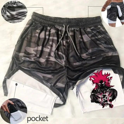Anime Shorts Hommes Fitness Gym Formation