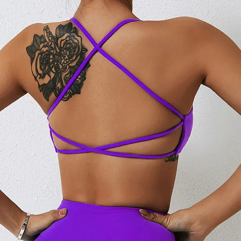 Fitness Back Cross Yoga Bra - ENVYWEAR