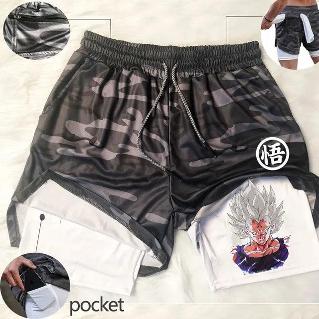 Anime Shorts Hommes Fitness Gym Formation