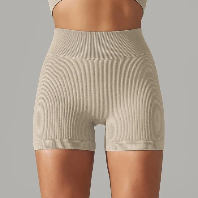 Seamless High Waist Yoga Gym Shorts - ENVYWEAR