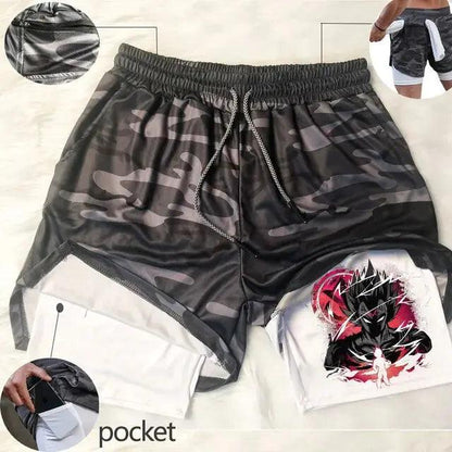 Anime Shorts Hommes Fitness Gym Formation