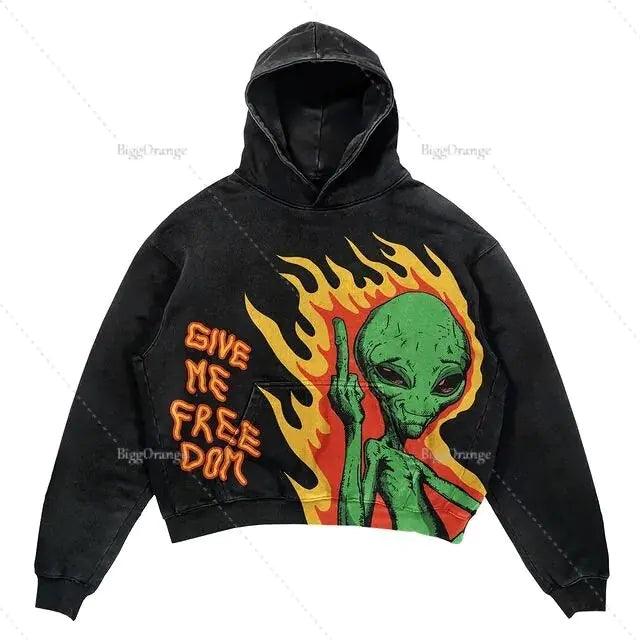 Punk Wind Ninja Printed Hoodies - ENVYWEAR