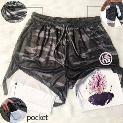 Anime Shorts Hommes Fitness Gym Formation