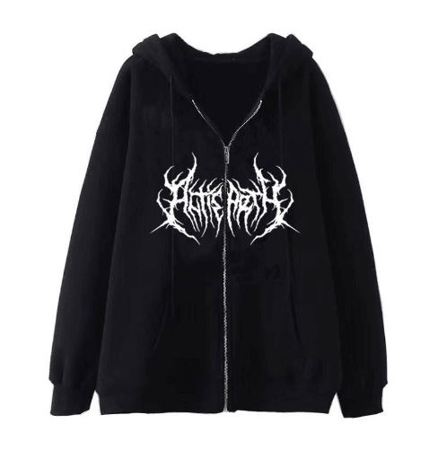 Unisex Black Zip Hoodies Spider Web - ENVYWEAR