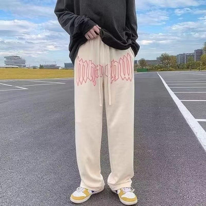Pantalon de jogging droit à imprimé lettre