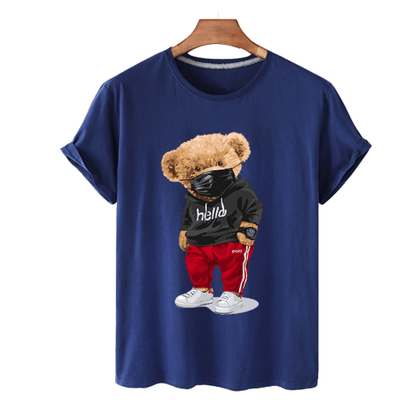 T-shirt en coton pour hommes à imprimé ours