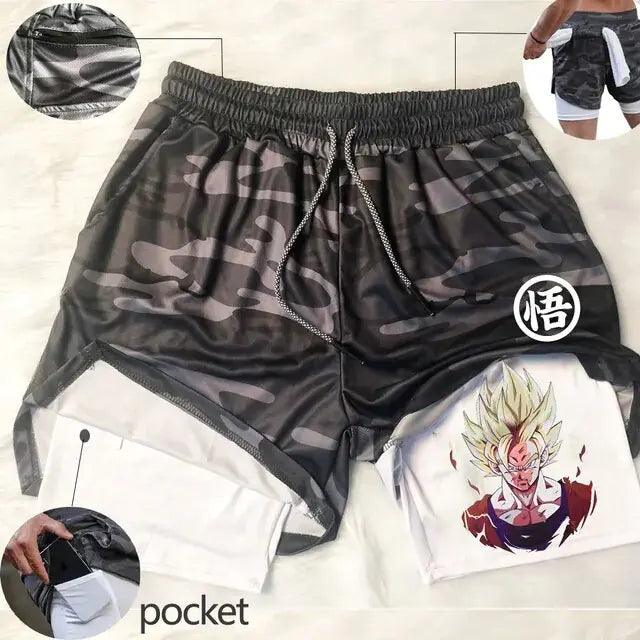 Anime Shorts Hommes Fitness Gym Formation