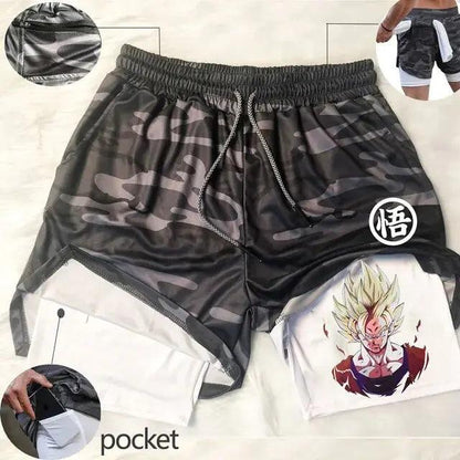 Anime Shorts Hommes Fitness Gym Formation