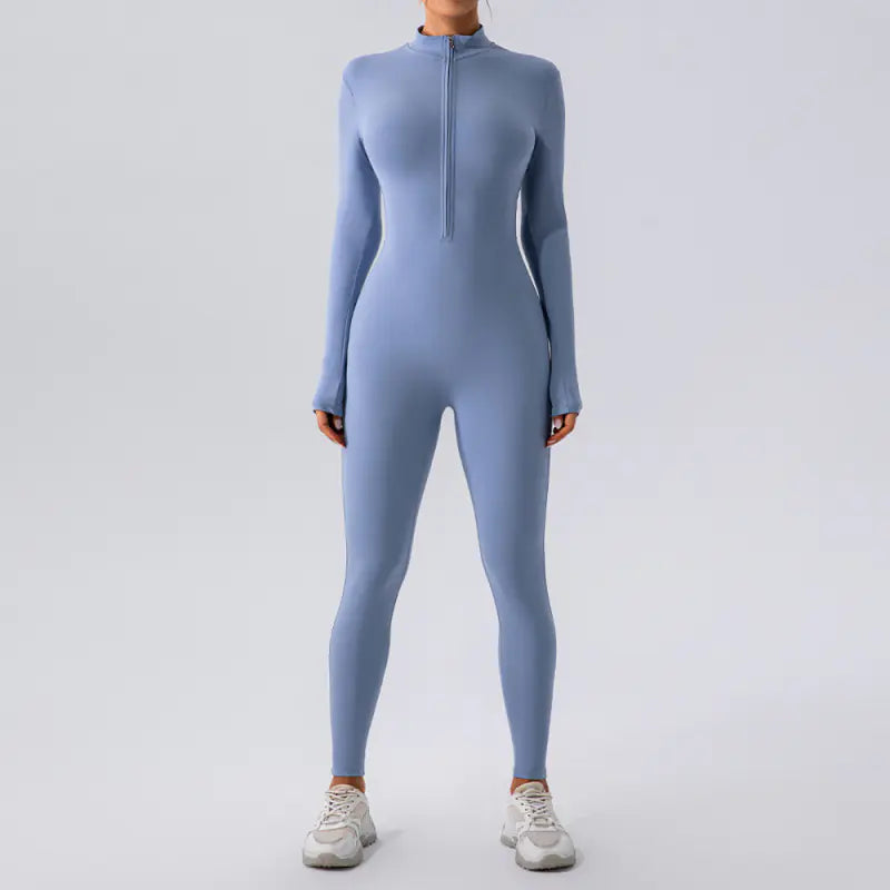 High Elastic Zipper Jumpsuit