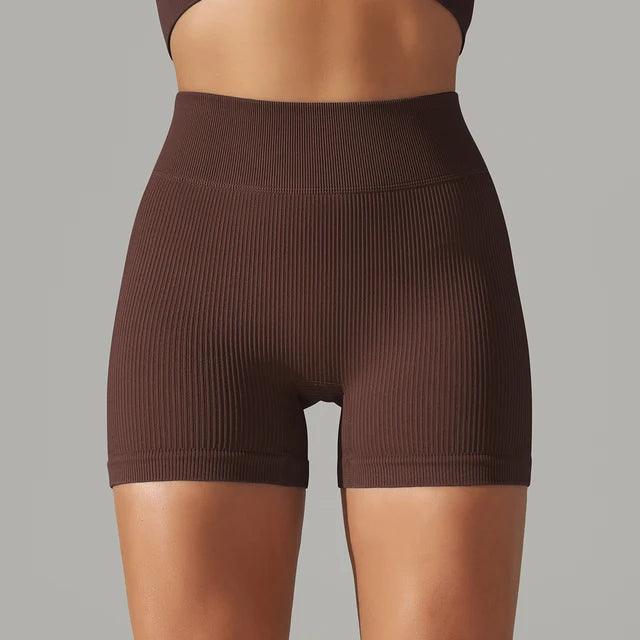 Seamless High Waist Yoga Gym Shorts - ENVYWEAR
