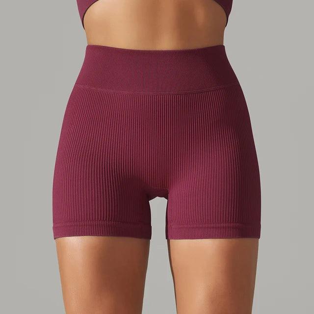 Seamless High Waist Yoga Gym Shorts - ENVYWEAR