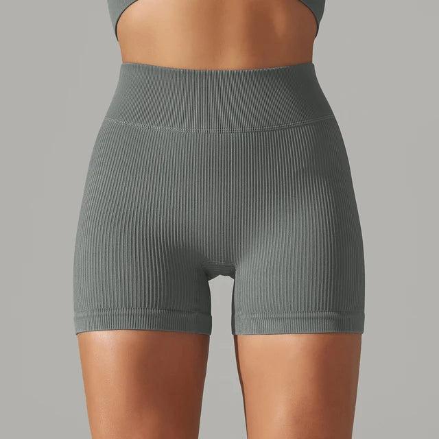 Seamless High Waist Yoga Gym Shorts - ENVYWEAR