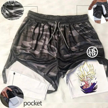 Anime Shorts Hommes Fitness Gym Formation