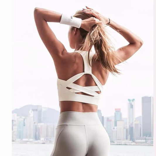 Soutien-gorge de sport à bretelles blanches, sous-vêtements de gilet athlétique