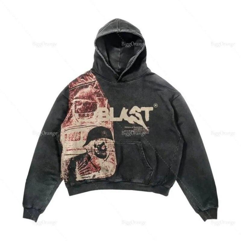 Punk Wind Ninja Printed Hoodies - ENVYWEAR