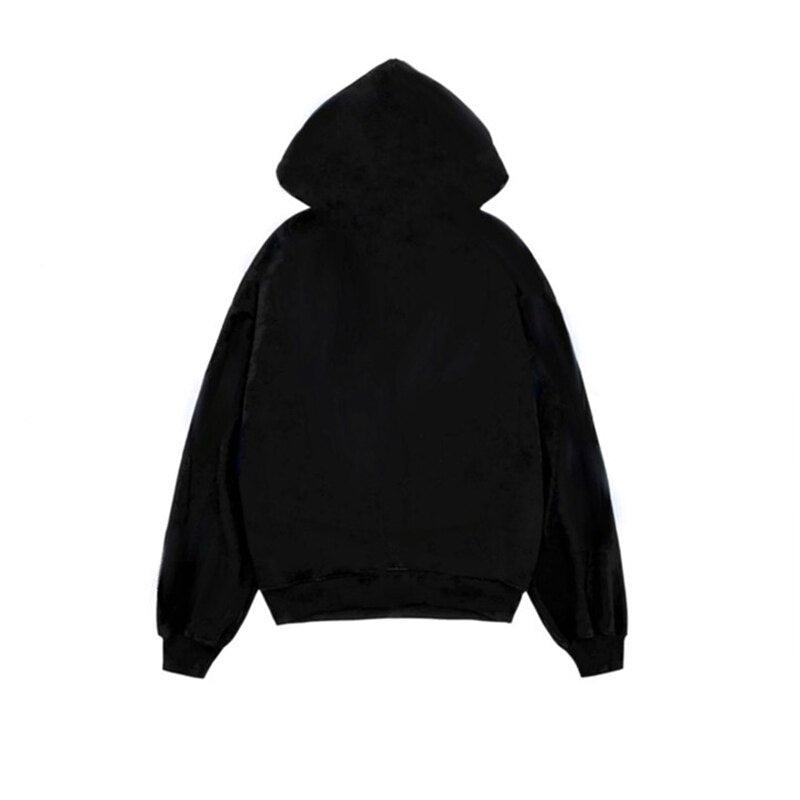 Unisex Black Zip Hoodies Spider Web - ENVYWEAR