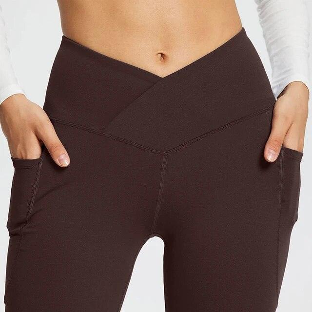 Flare Leggings with Side Pockets - ENVYWEAR
