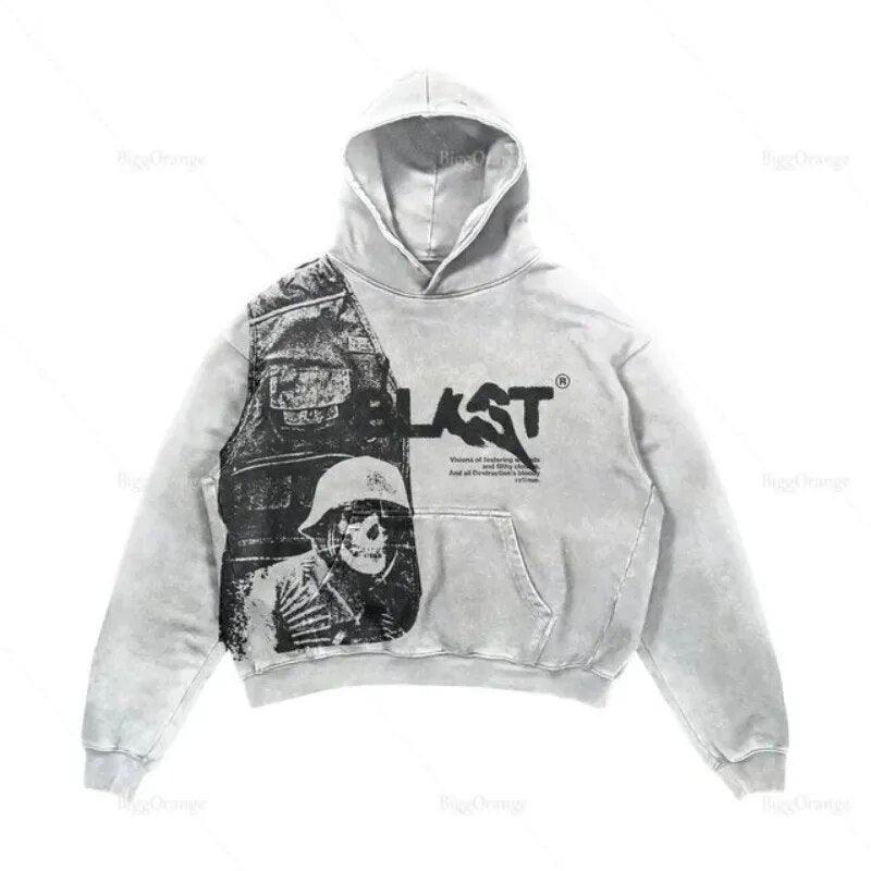 Punk Wind Ninja Printed Hoodies - ENVYWEAR